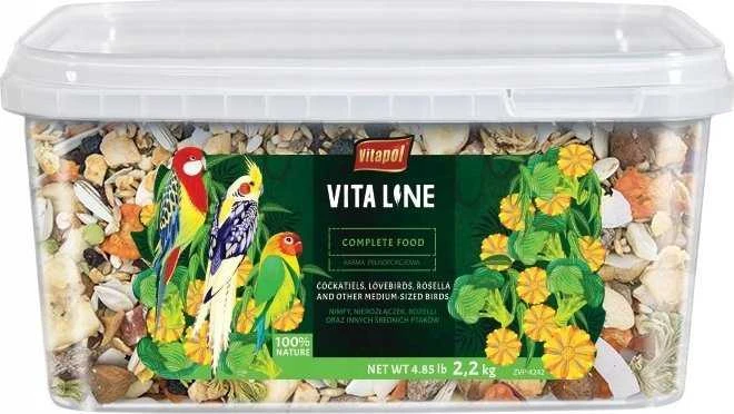 Vitapol Vitaline Visavertis ėdalas banguotoms papūgoms ir kitiems smulkiems dekoratyviniams paukščiams, kibiras 2,2kg