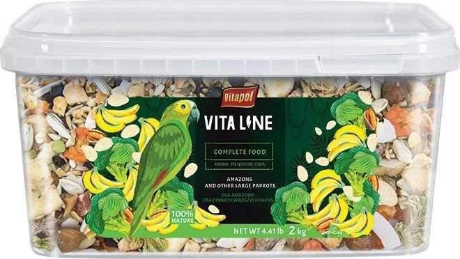 Vitapol Vitaline Visavertis pašaras kakutėms, meilužėms, rozeloms ir kitoms vidutinio dydžio papūgoms, kibiras 2,2kg