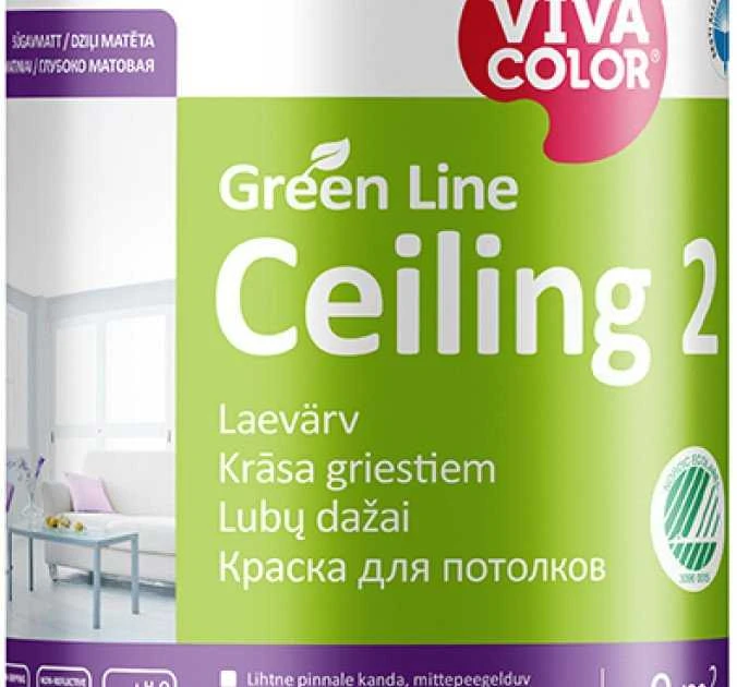 Lubų dažai VIVACOLOR Žalias LINE CEILING 2, matiniai, baltos sp., A bazė, 900 ml