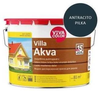 Medinių fasadų dažai VIVACOLOR VILLA AKVA, antracito pilkos 7016 sp., 9 l