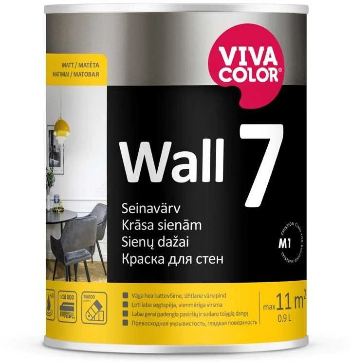 VivaColor sienų dažai 7 vnt. 0,9 l