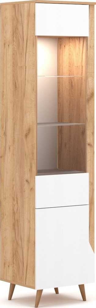 Vivaldi Meble SHOWCASE TUE LE craft auksinis/baltas matinis LED B 2K