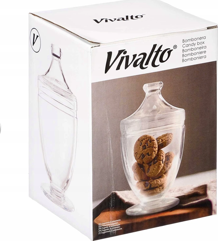 Vivalto VIVO stiklinė saldainių dėžutė, 950 ml