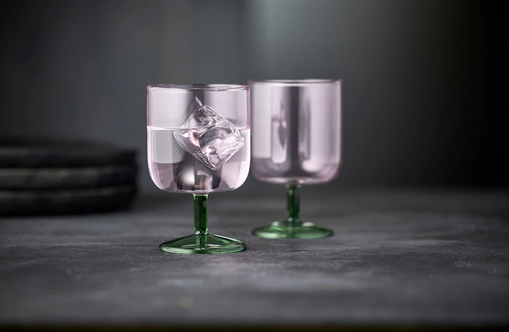Vyno taurės Lyngby Glas Torino Rožinė/Žalias