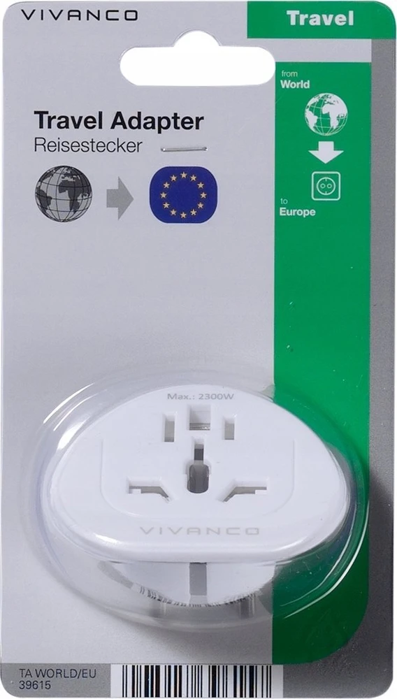 Vivanco universalus kelioninis adapteris pakuotėje