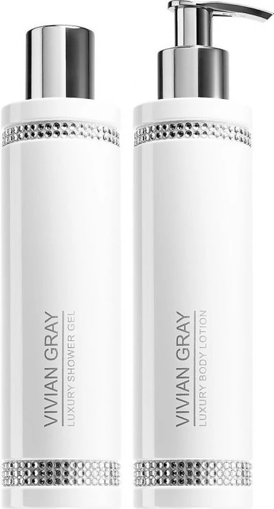 Crystals Set Vivian Gray: Baltas Crystals Softening Dušo želė For All Skin Types, 250 ml + Baltas Crystals Hydrating Losjonas kūnui, 250 ml
