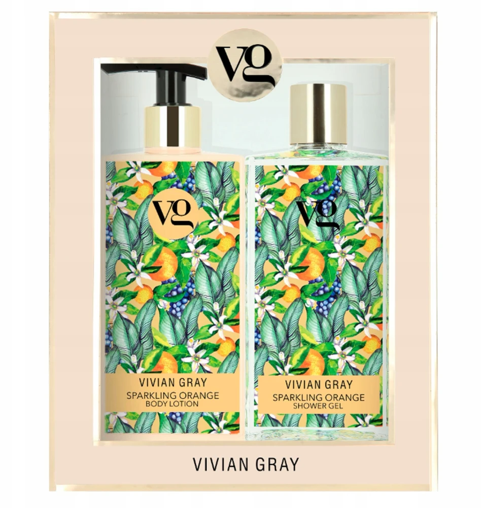 Vivian Gray Vivian Pilkas kosmetikos rinkinys Sparkling Oranžinis (dušo želė – kūno losjonas)