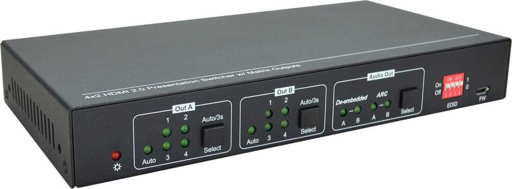 Šakotuvas „VivoLink HDMI 2.0 4x2“, „Matrix Motor“,