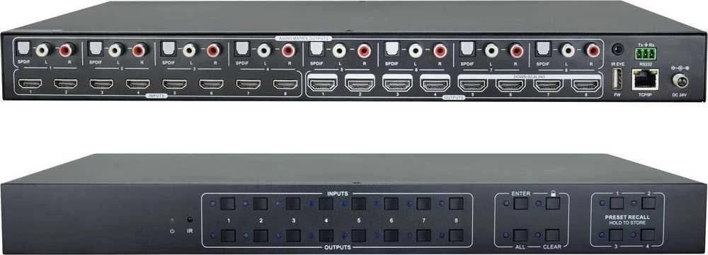 Šakotuvas VivoLink HDMI 2.0 8x8, matricos perjungiklis