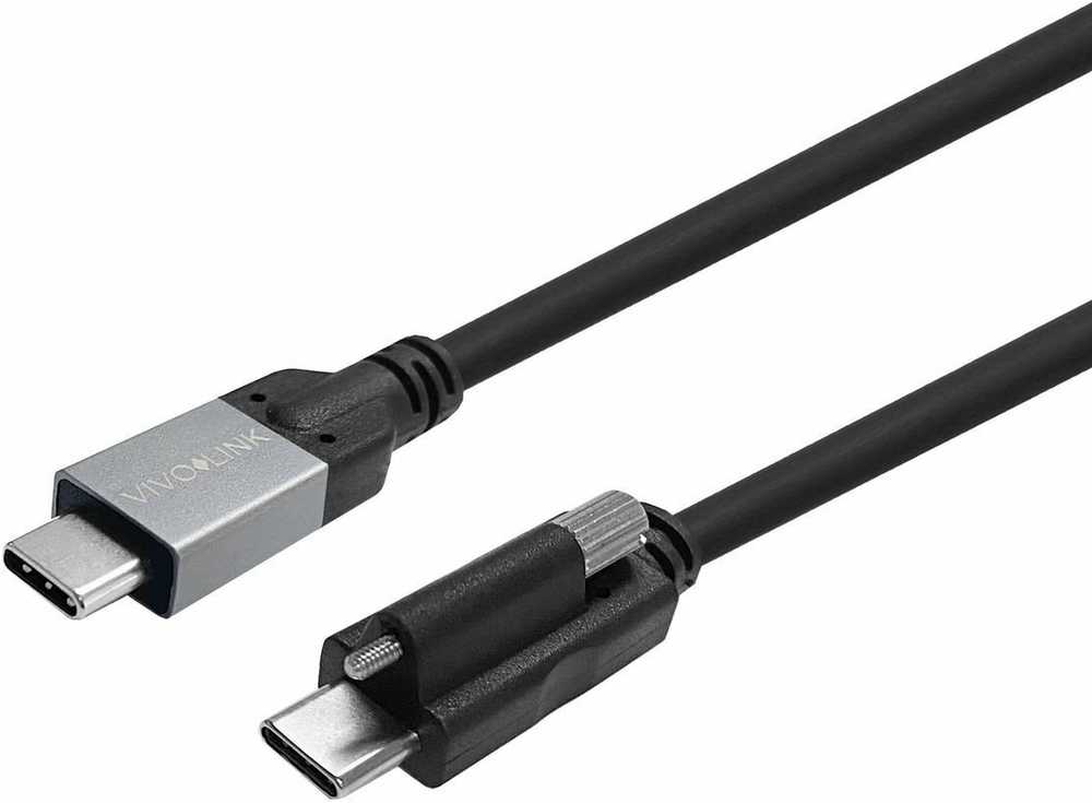 Kabelis USB VivoLink USB-C varžtinis prie USB-C 9 m
