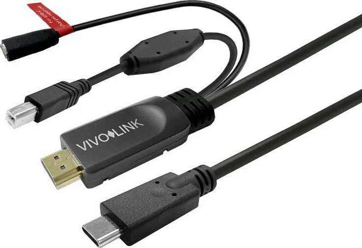Kabelis USB VivoLink USB-C - USB-B 7.5 m Juodas (PROUSBCHDMIUSBB7.5-CHARGE)