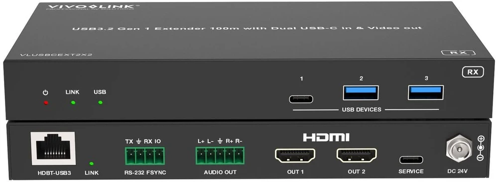 Przełącznik VivoLink USB3.2 Gen 1 Extender (100m)