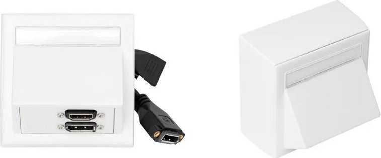 „VivoLink WI221292“ maitinimo lizdas, HDMI + DisplayPort + 3,5 mm, baltas