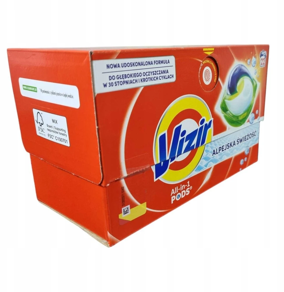 Vizir All in 1 Pods Alpiškas Šviežumas – Skalbimo kapsulės 22 vnt. (746113)