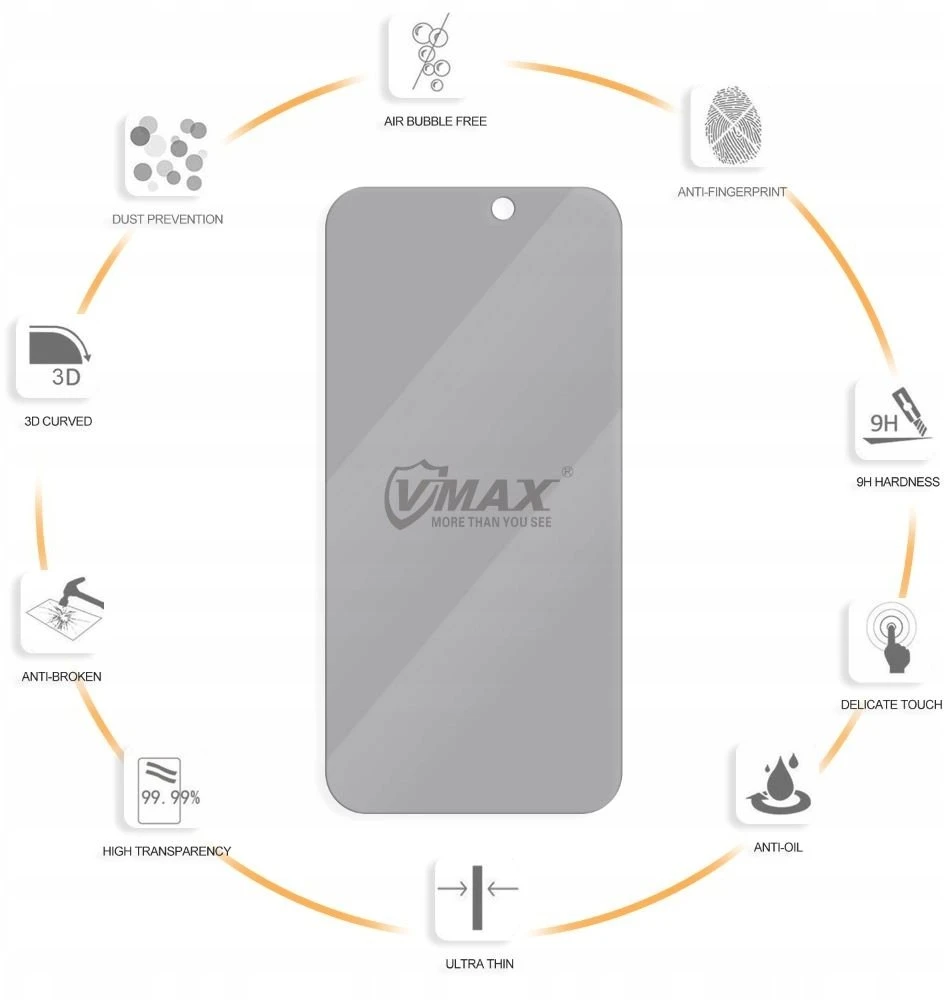 Vmax grūdintas stiklas 2,5D Normal Clear Glass, skirtas Xiaomi Redmi Note 12 4G / Note 12 5G