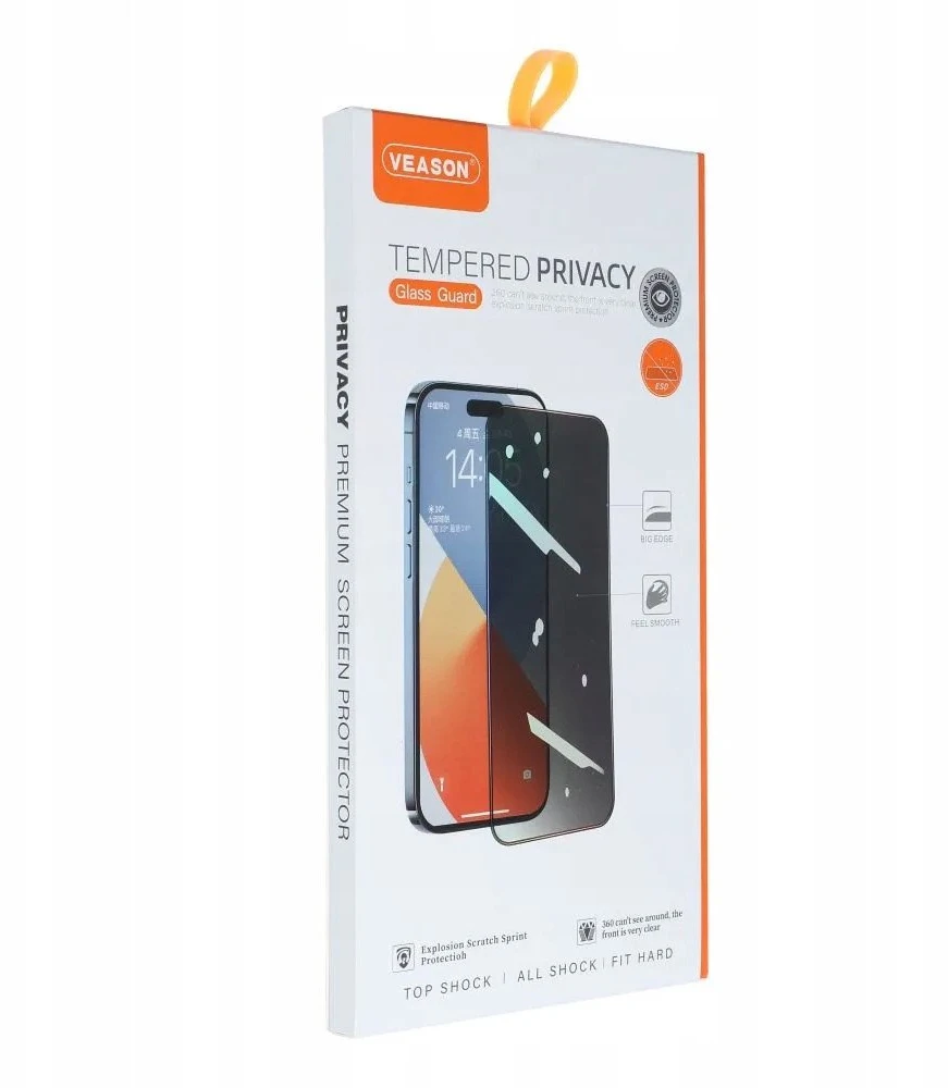 6D Pro Veason Privacy Glass - for Iphone 16 Pro Max juodas