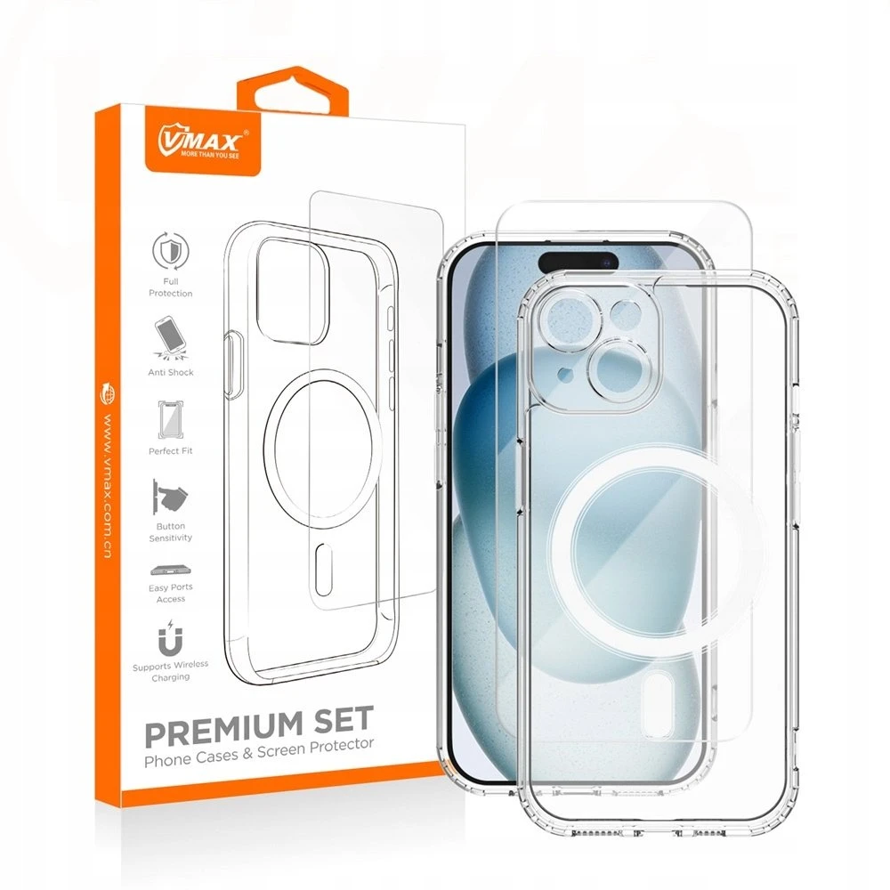 Vmax dėklas + apsauginis stiklas 2,5D premium Apple iPhone 16 Plus 6,7"