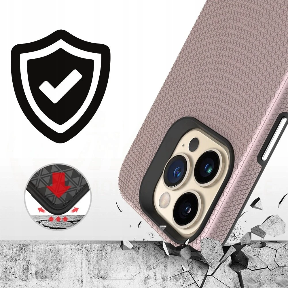 Vmax Triangle Samsung Galaxy S24 Plus dėklas telefonui rožinio aukso spalvos