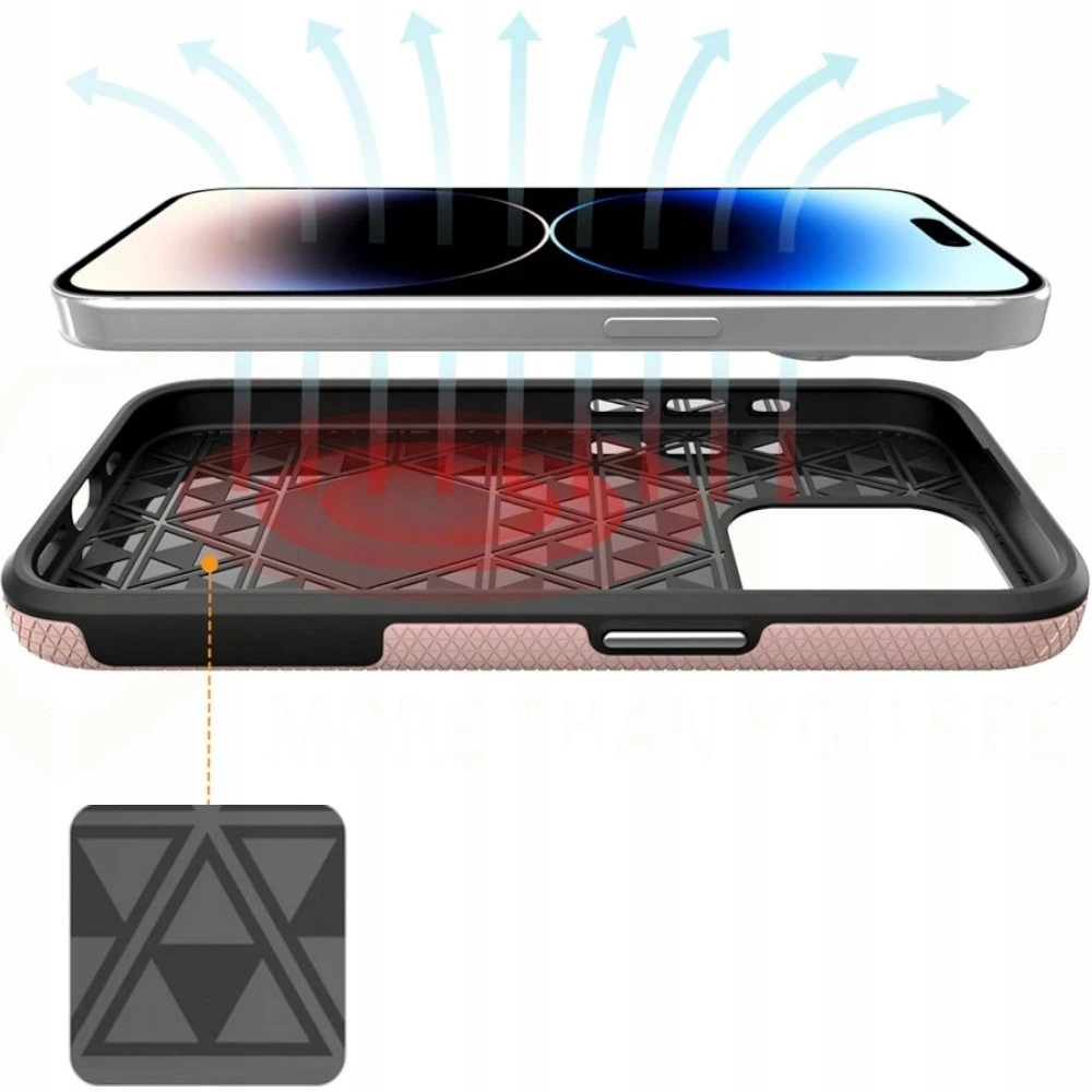 Vmax Triangle Samsung Galaxy S24 Plus dėklas telefonui rožinio aukso spalvos