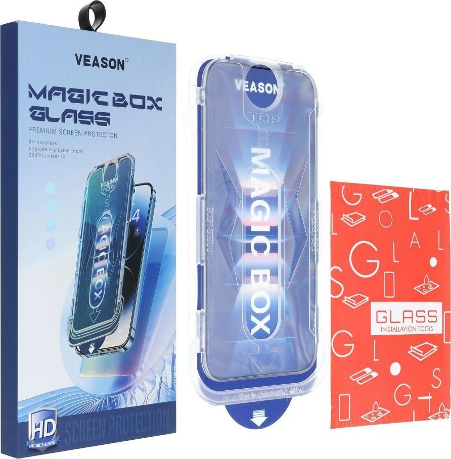 6D Pro Veason Easy-Install Glass + aplikatorius - skirtas iPhone 14 Pro Max juodas