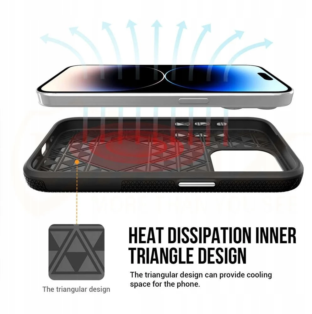 Vmax Triangle Apple iPhone 15 Plus 6,7" dėklas telefonui juodos spalvos