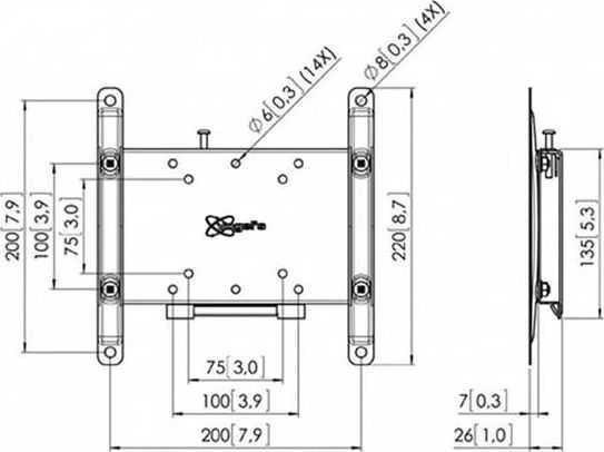 Vogels Sieninis laikiklis, Fiksuotas, 19-42 ", Maksimalus svoris (talpa) 30 kg, VESA 50x50, 75x75, 100x100, 200x100, 200x200, 100x200 mm, Juodas