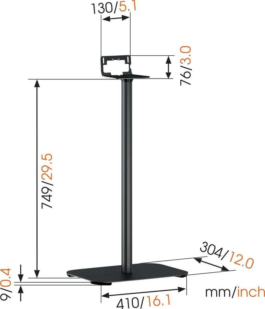 Laikiklis Vogels | Floor stand | SOUND 3305 Universal L Speaker Stand | Juodas