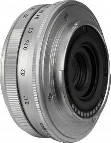 „Voigtlander“ spalvotas „Skopar“ 18 mm f/2.8 objektyvas, skirtas „Fujifilm X“ – sidabrinis