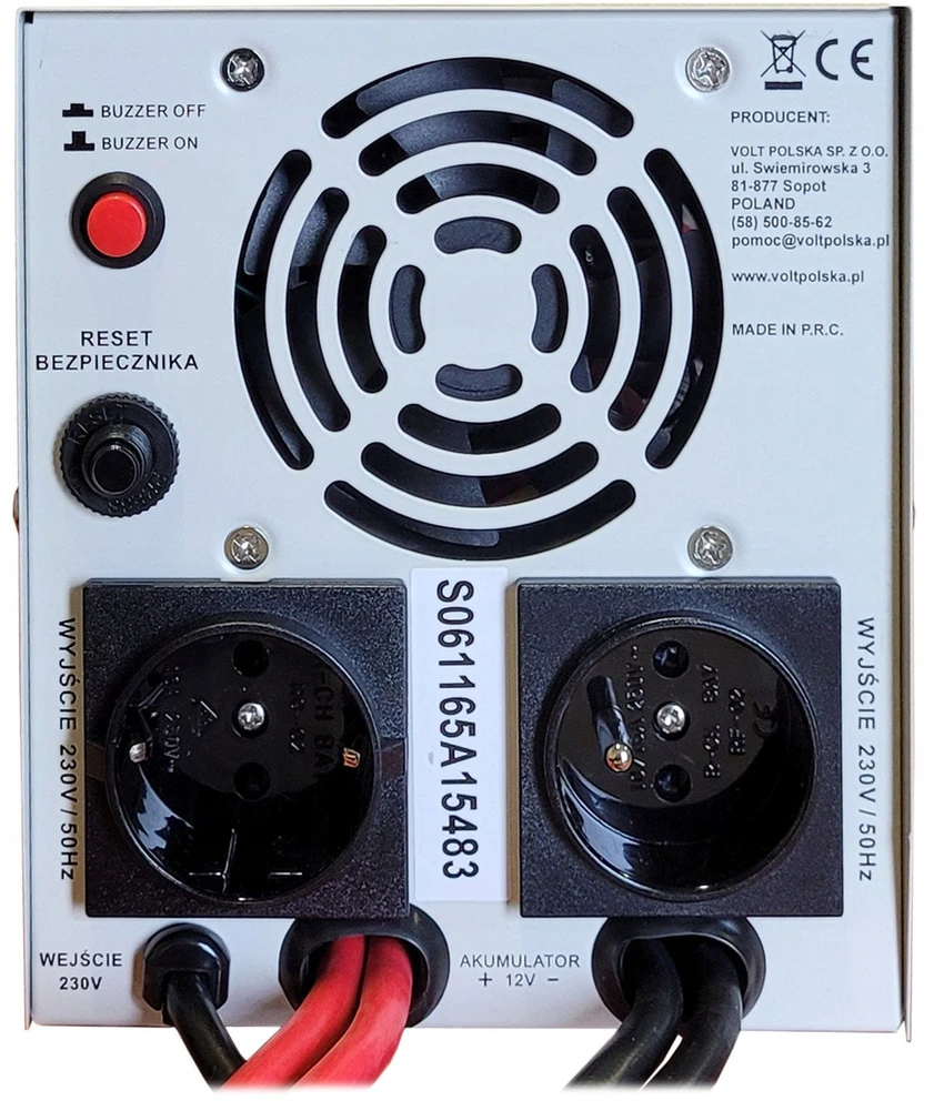 Carruzzo VOLT POLSKA SINUSPRO 1100E PLUS 12/230V (700/1100W) keitiklis [AGM, GEL, LiFePO4]