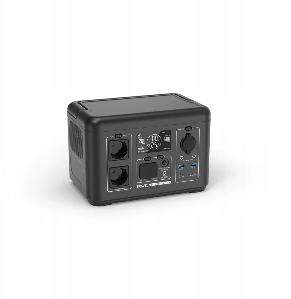 Carruzzo Nešiojama „Volt Polska TRAVEL POWERBOX 1200“ (600 W) 512 Wh įkrovos stotelė