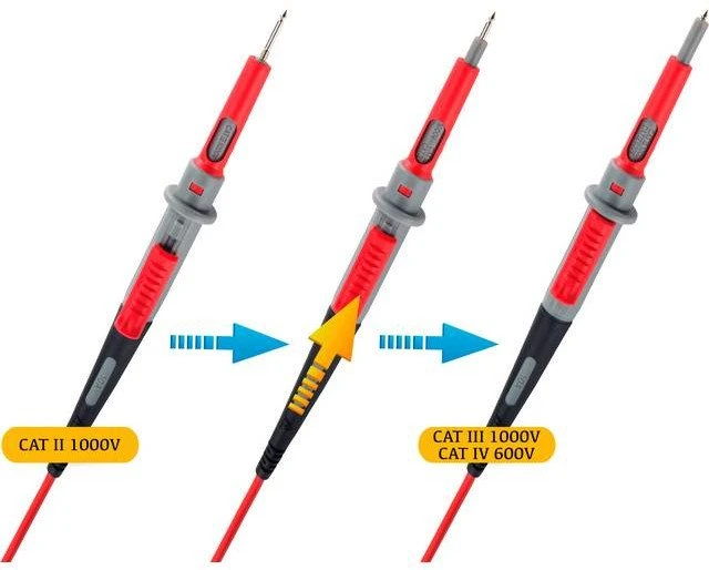 Voltcraft matavimo laidai saugūs VOLTCRAFT 4 mm apsauginė kištukinė jungtis - zondas 1,00 m juodas, raudonas 1 vnt. 2182449