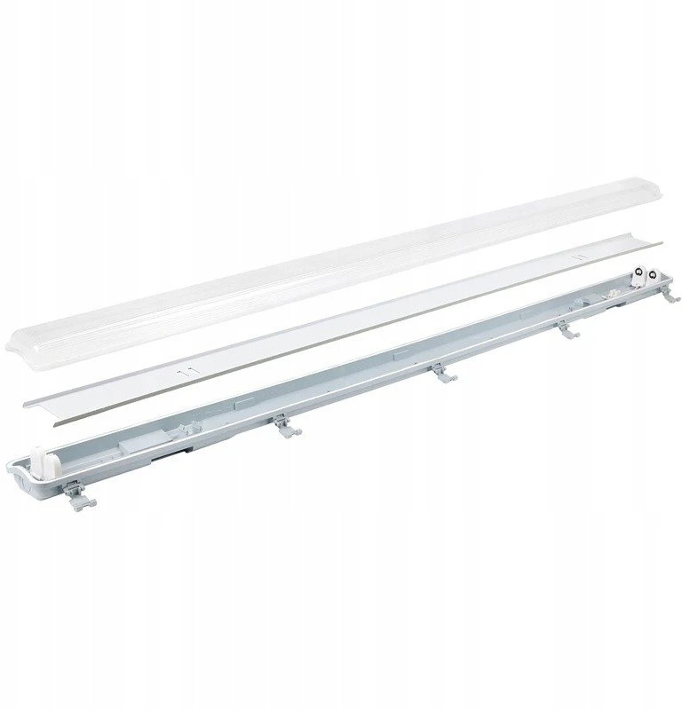 Led Line Lite Hermetinis šviestuvas VANTO 2xT8 IP65 120cm pilkas ABS/PS su reflektorium