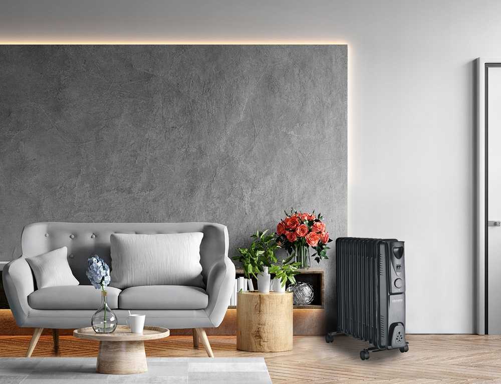 VOLTENO alyvos radiatorius 13 briaunų 2500W juodas