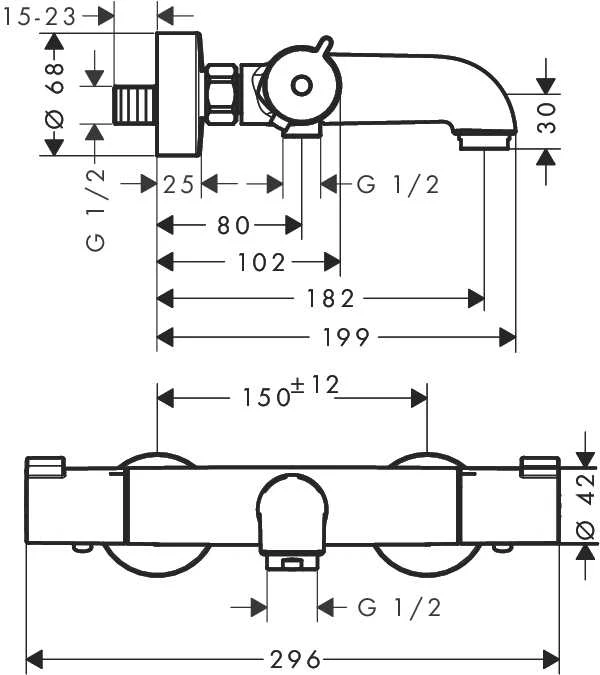 Hansgrohe Termostatinis vonios maišytuvas Ecostat 1001 CL