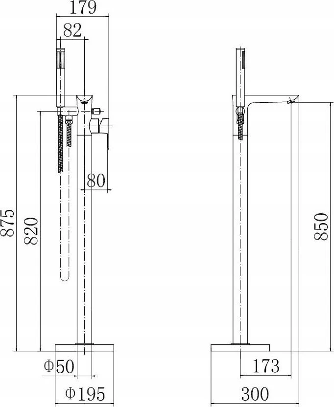 Laisvai pastatomas vonios maišyt Invena Glamour BW-02-W09-V