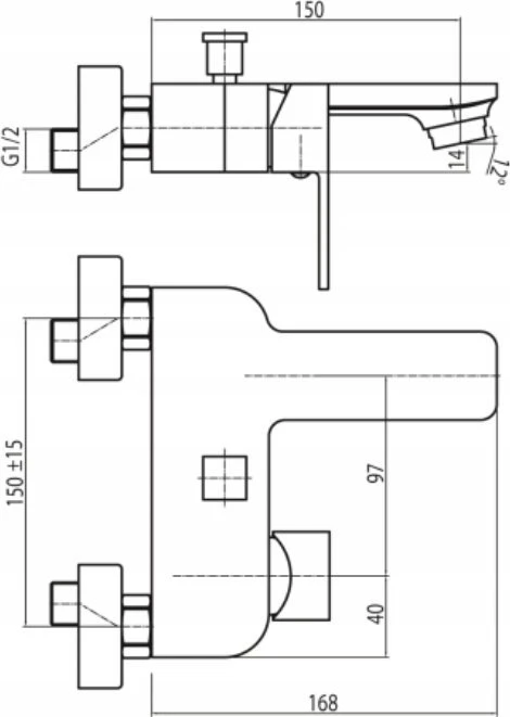 Vonios maišytuvas Valvex 2455920 BAT. LOFT Juodas WANNOWA CHROM // BV.2455920