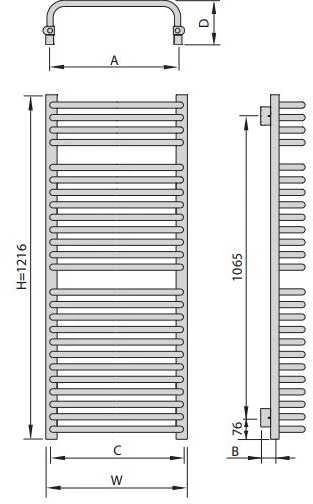 Vonios radiatorius ENIX Aster A 50 cmx120 cm cm baltas (A0005001216014010000)