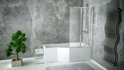 Vonios stiklo sienelė Besco Ambition Premium 2, 80.5x140 cm
