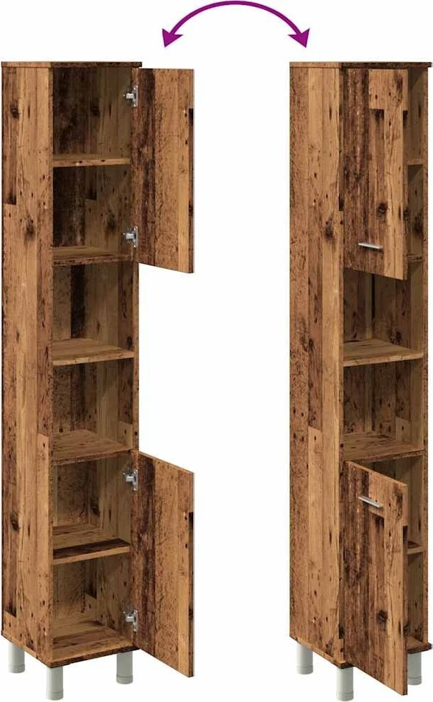 Vonios spintelė Old Wood 30x30x179 cm Engineered Wood