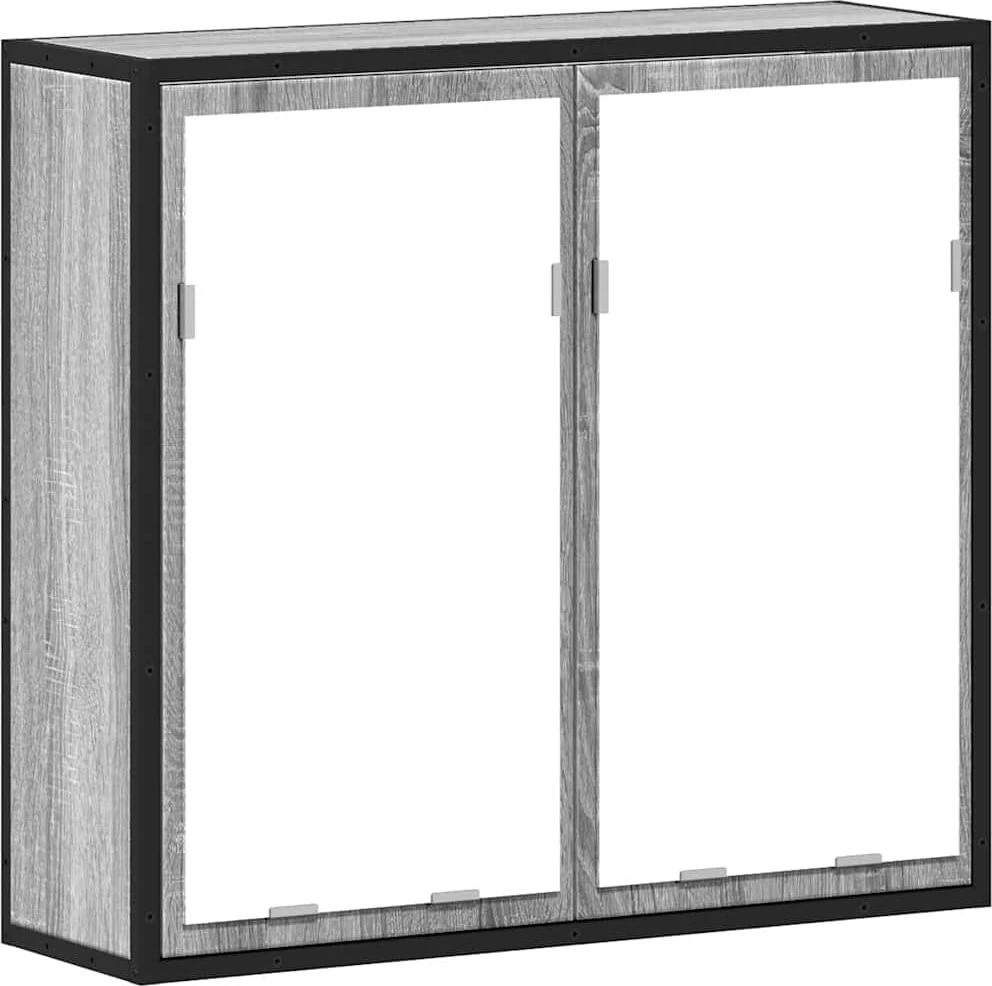 Veidrodinė vonios spintelė, pilka, 65x20x60 cm, mediena