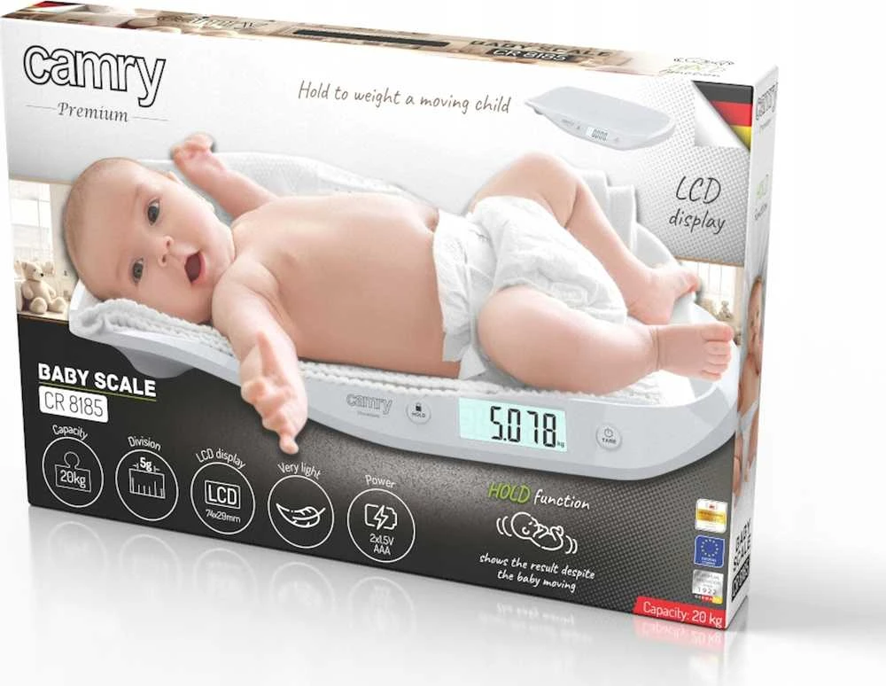 Camry | Kūdikių svarstyklės | CR 8185 | Didžiausias svoris (keliamoji galia) 20 kg | Baltas