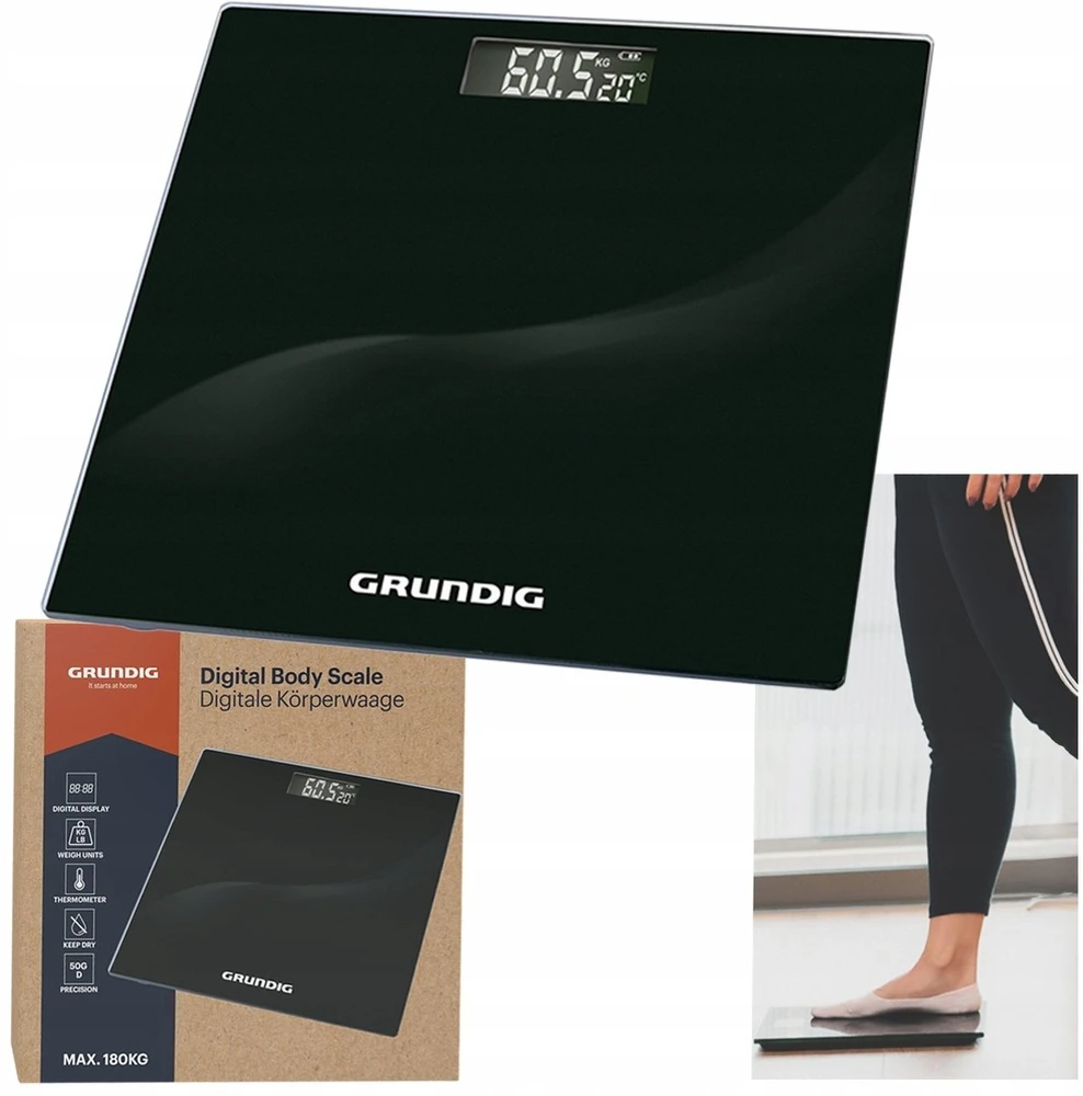 GRUNDIG JUODO STIKLO VONIOS KAMBARIO SVARSTYKLĖS