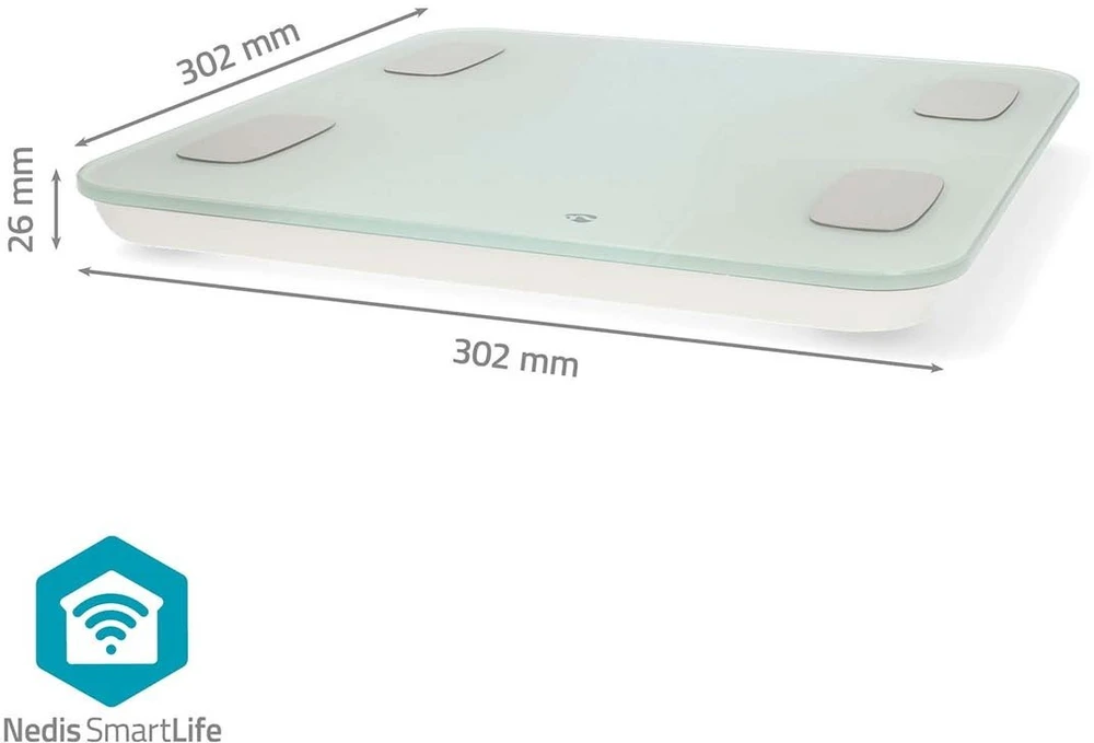 Vonios svarstyklės Nedis Vonios svarstyklės Nedis SmartLife BTHPS11WT Bluetooth balta