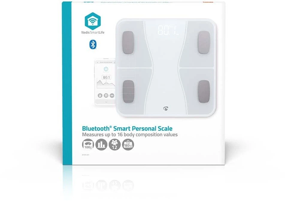 Vonios svarstyklės Nedis Vonios svarstyklės Nedis SmartLife BTHPS11WT Bluetooth balta