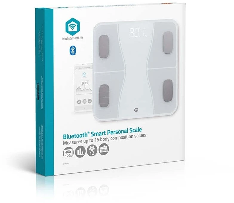 Vonios svarstyklės Nedis Vonios svarstyklės Nedis SmartLife BTHPS11WT Bluetooth balta