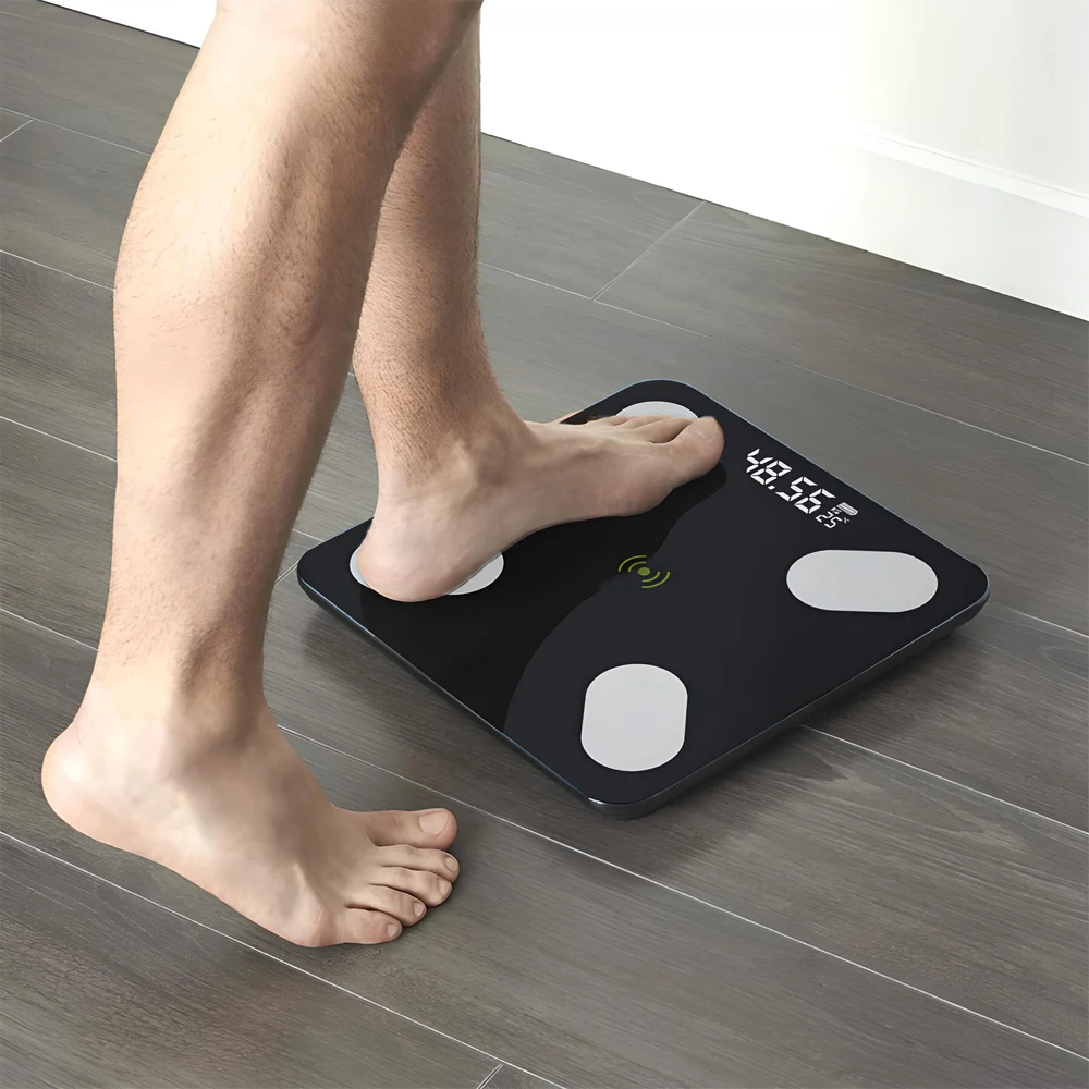 Retoo Svarstyklės Analitinės vonios svarstyklės plonos, 180 kg, „Smart+ 17in1“, juodos, E032