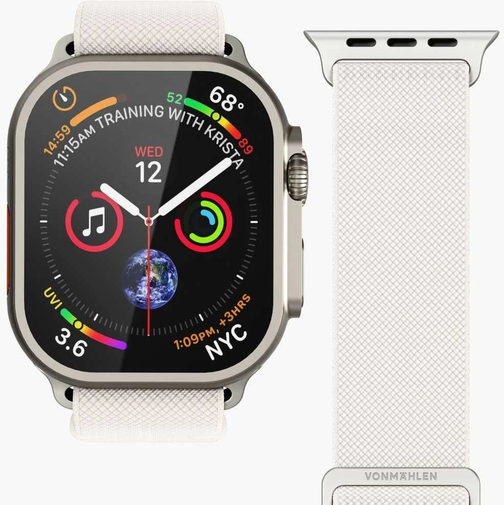 Vonmählen Klasikinė nailoninė apyrankė „Apple Watch 38 | 40 | 41 mm“, vieno dydžio – kreminė (AWS00141)