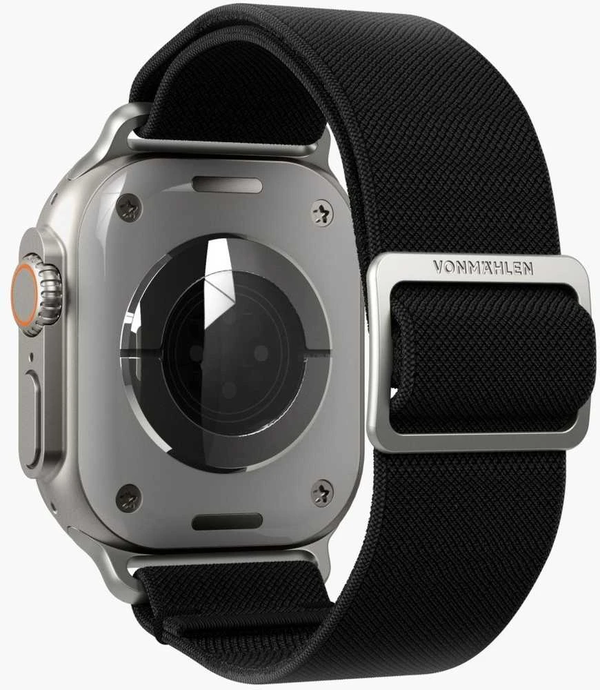 Vonmählen Klasikinė nailoninė apyrankė „Apple Watch“ laikrodžiui (38 | 40 | 41 mm), vieno dydžio – juoda (AWS00135)