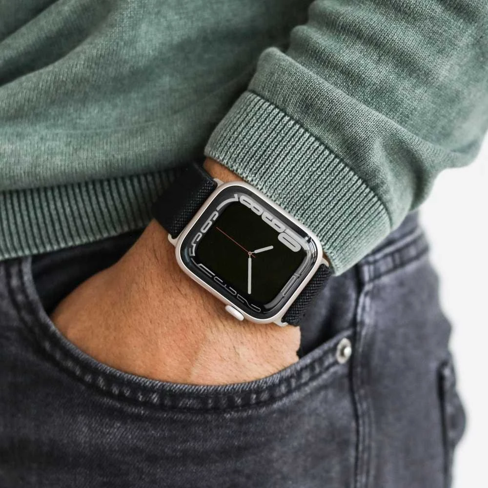 Vonmählen Klasikinė nailoninė apyrankė „Apple Watch“ laikrodžiui (38 | 40 | 41 mm), vieno dydžio – juoda (AWS00135)