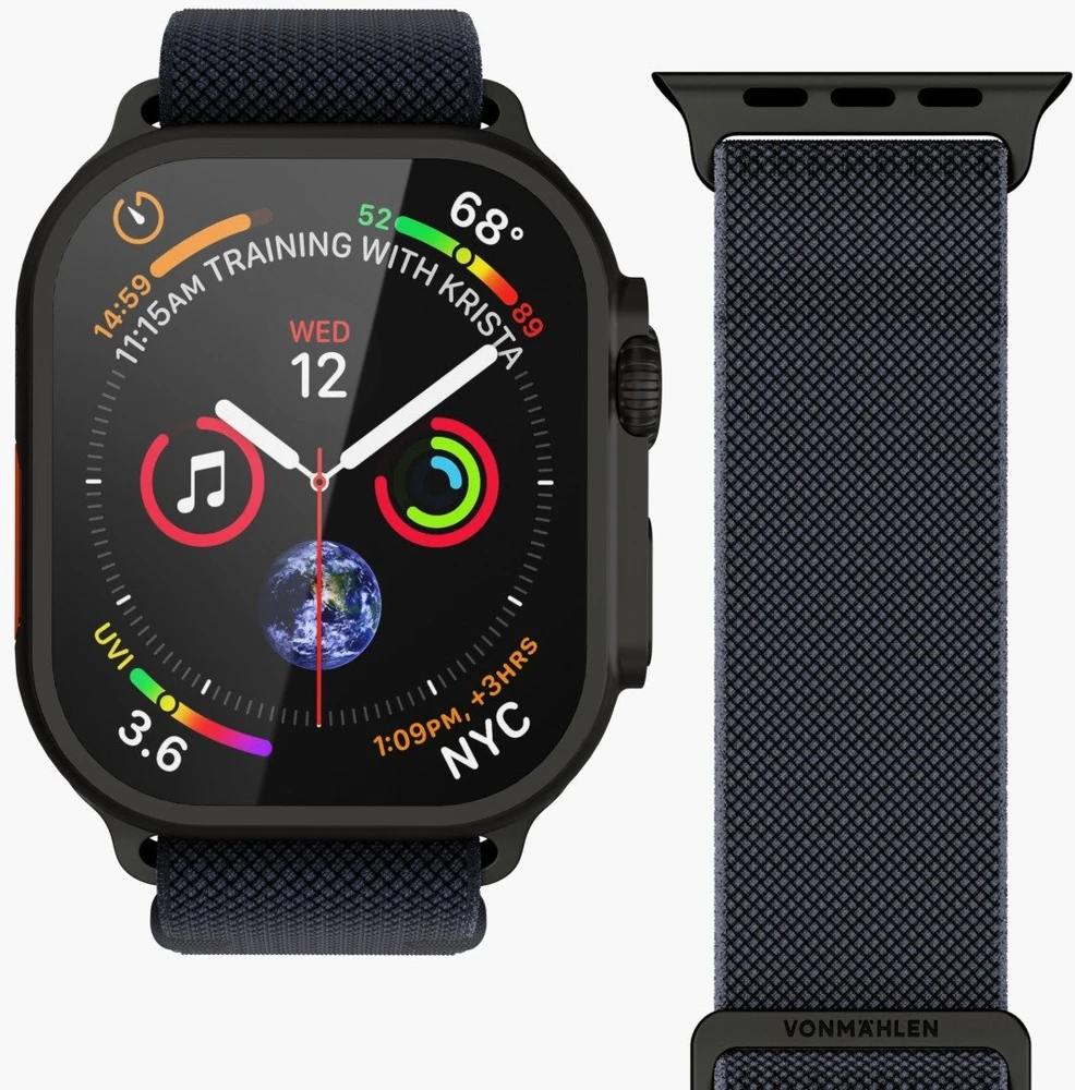 Vonmählen Classic Nylon Loop 40, 41, 42mm One Size, Navy Juodas